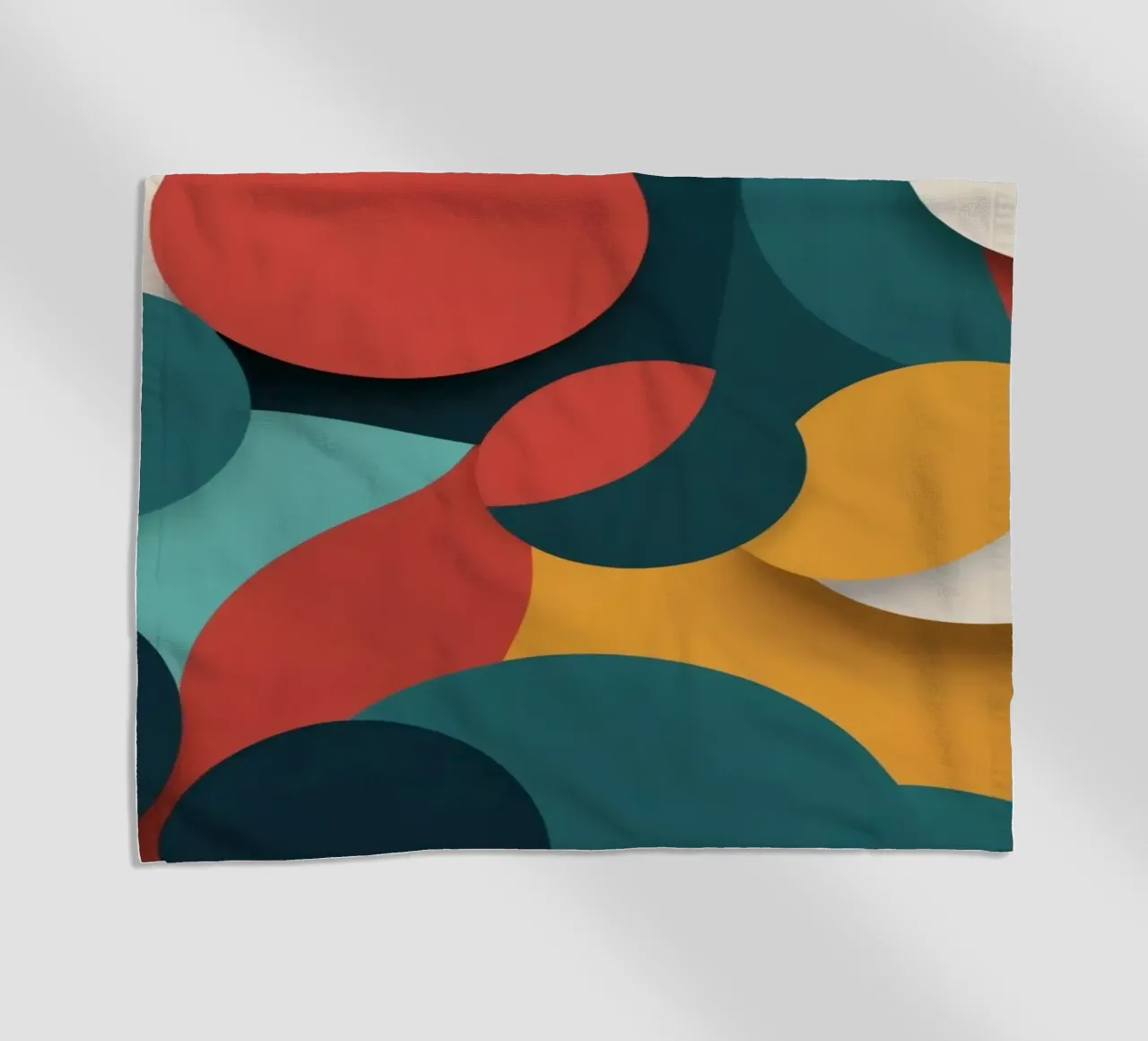 Dynamic abstract composition featuring colorful circles beach towel by DesignDoodle