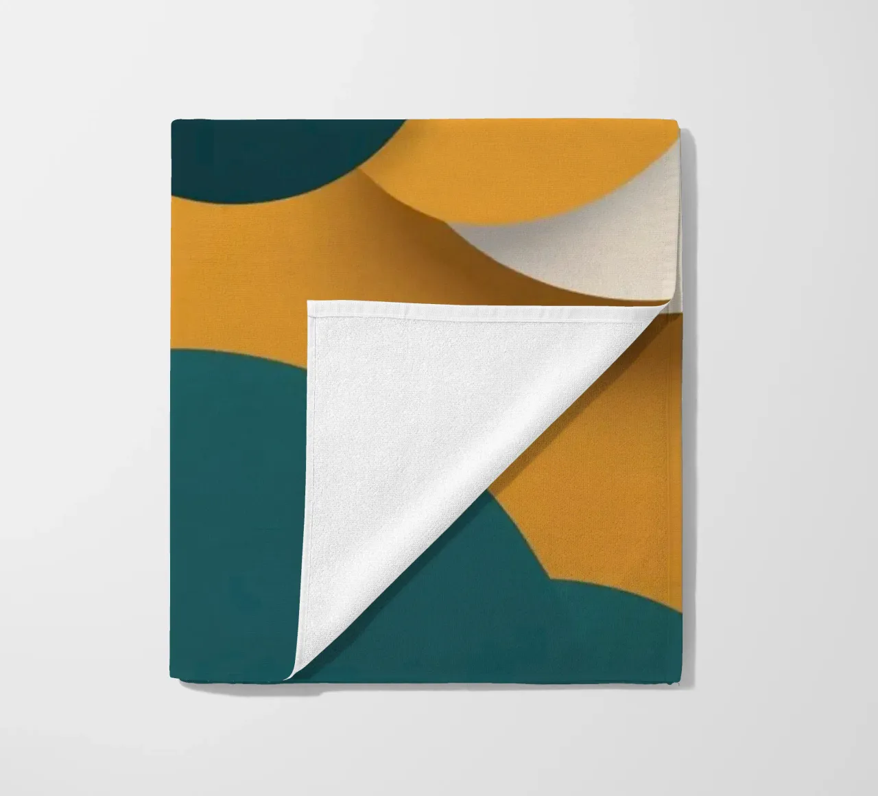 Dynamic abstract composition featuring colorful circles beach towel by DesignDoodle