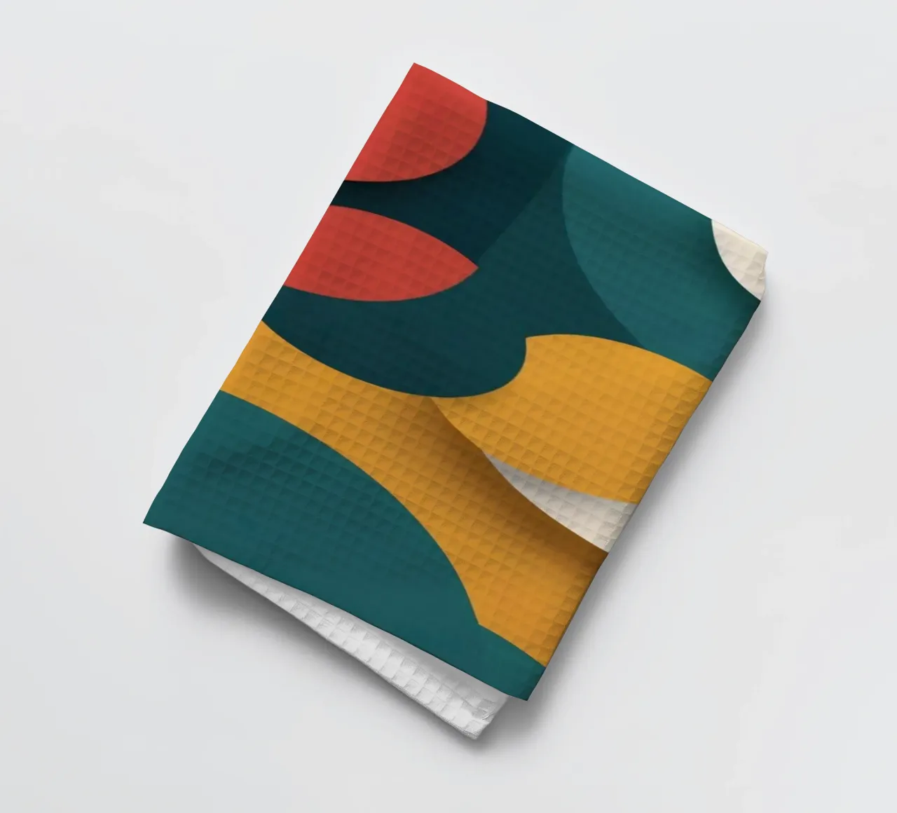 Dynamische abstrakte Komposition mit bunten Kreisen Geschirrtuch von DesignDoodle