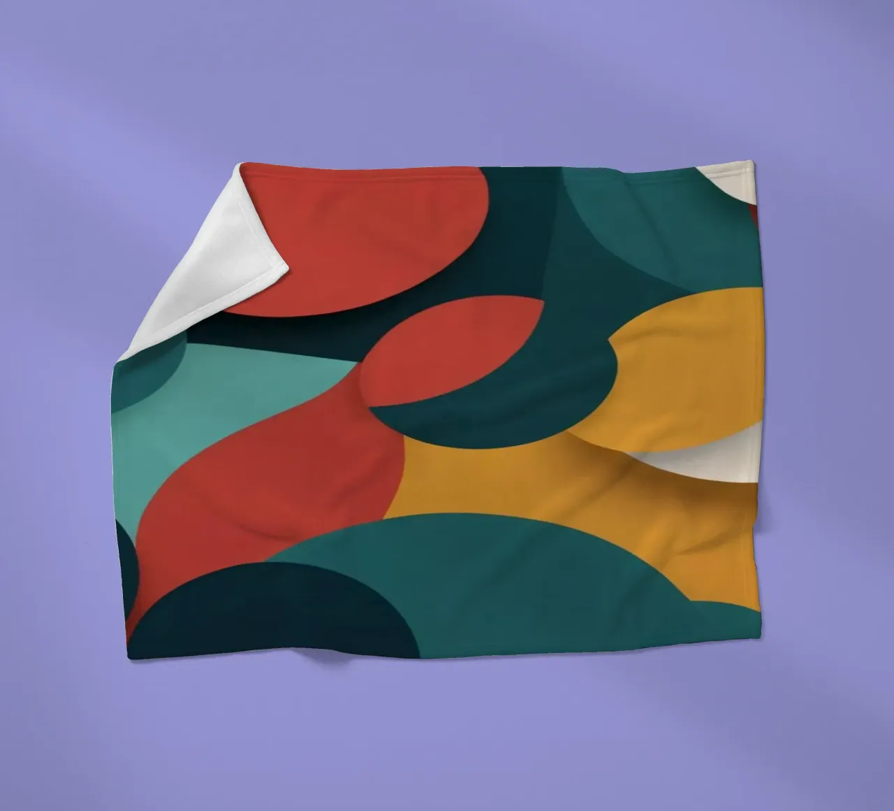 Dynamic abstract composition featuring colorful circles fleece blanket by DesignDoodle