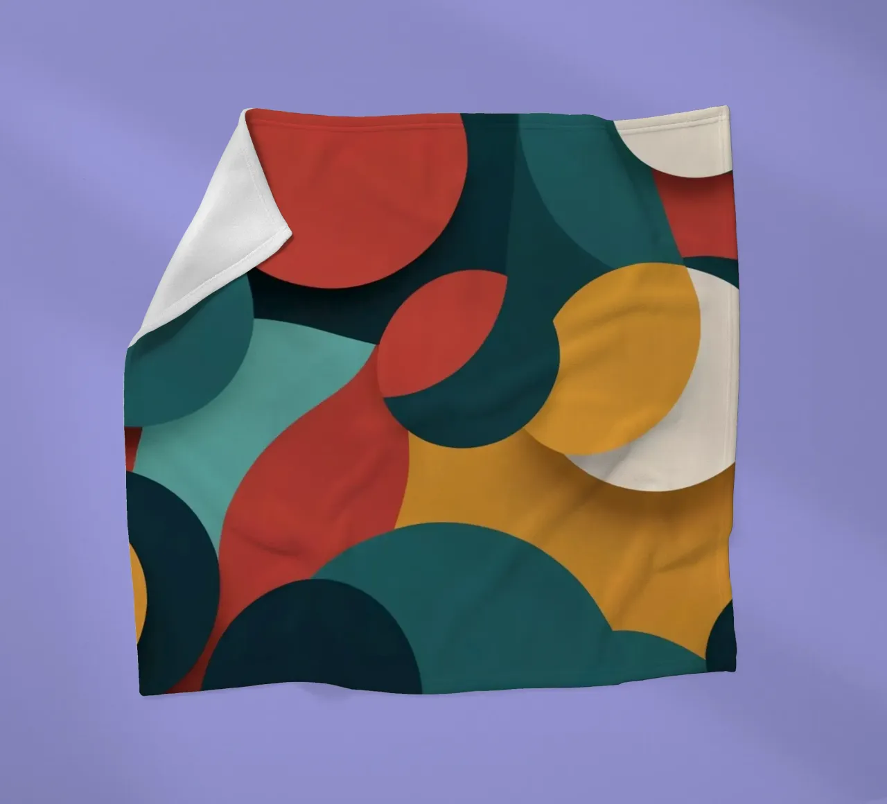 Dynamic abstract composition featuring colorful circles fleece blanket by DesignDoodle
