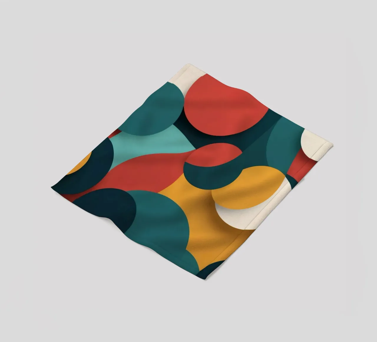 Dynamic abstract composition featuring colorful circles fleece blanket by DesignDoodle