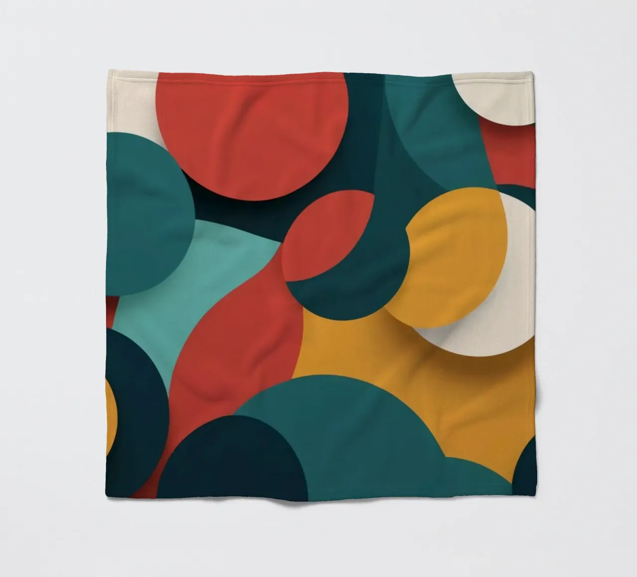 Dynamic abstract composition featuring colorful circles fleece blanket by DesignDoodle