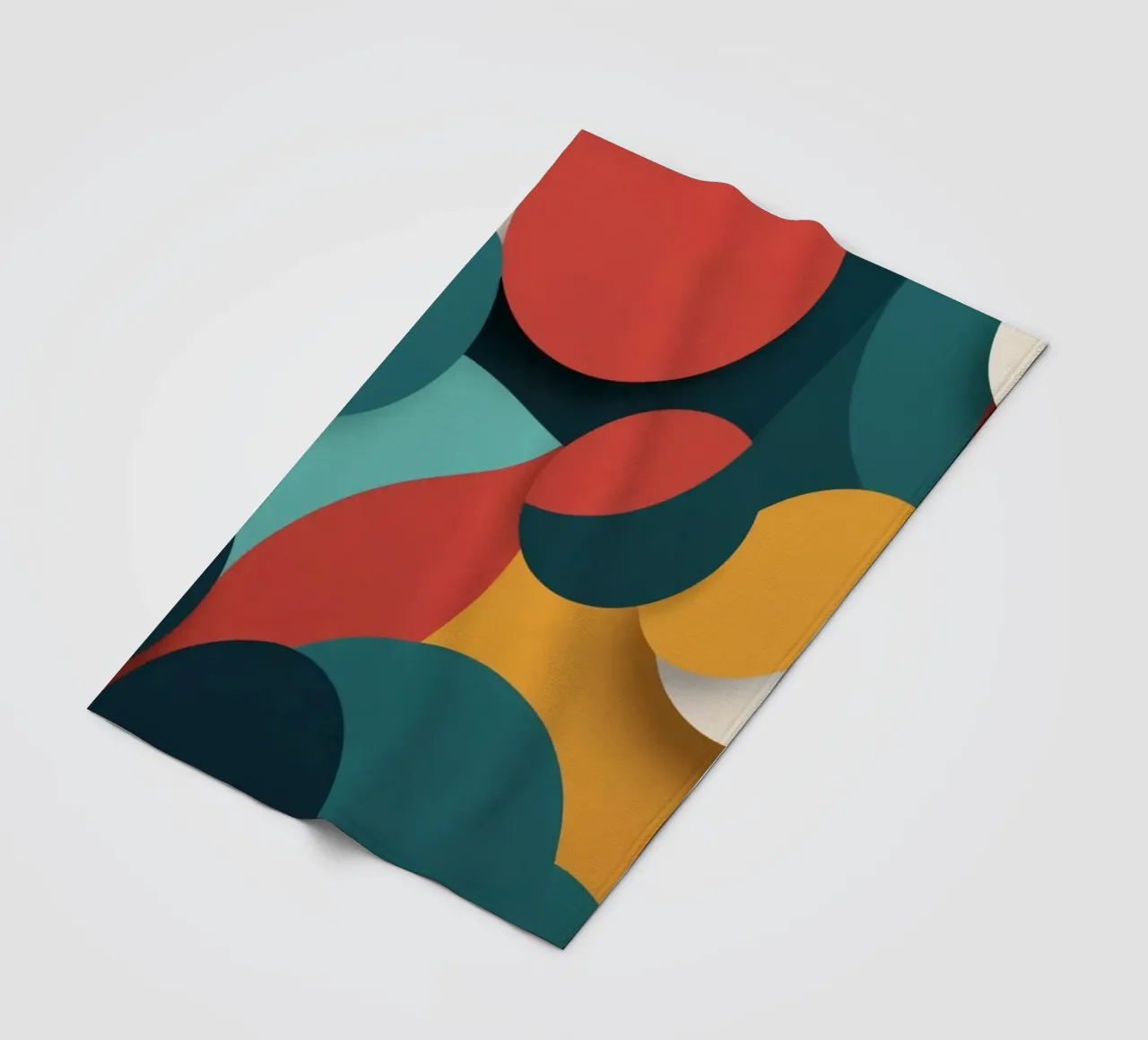 Dynamic abstract composition featuring colorful circles fleece blanket by DesignDoodle