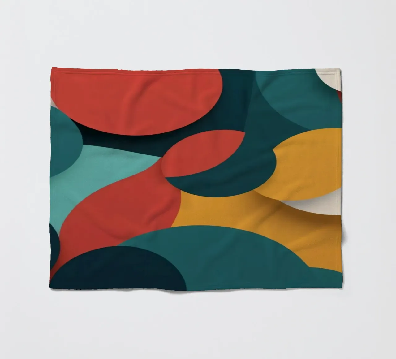 Dynamic abstract composition featuring colorful circles fleece blanket by DesignDoodle