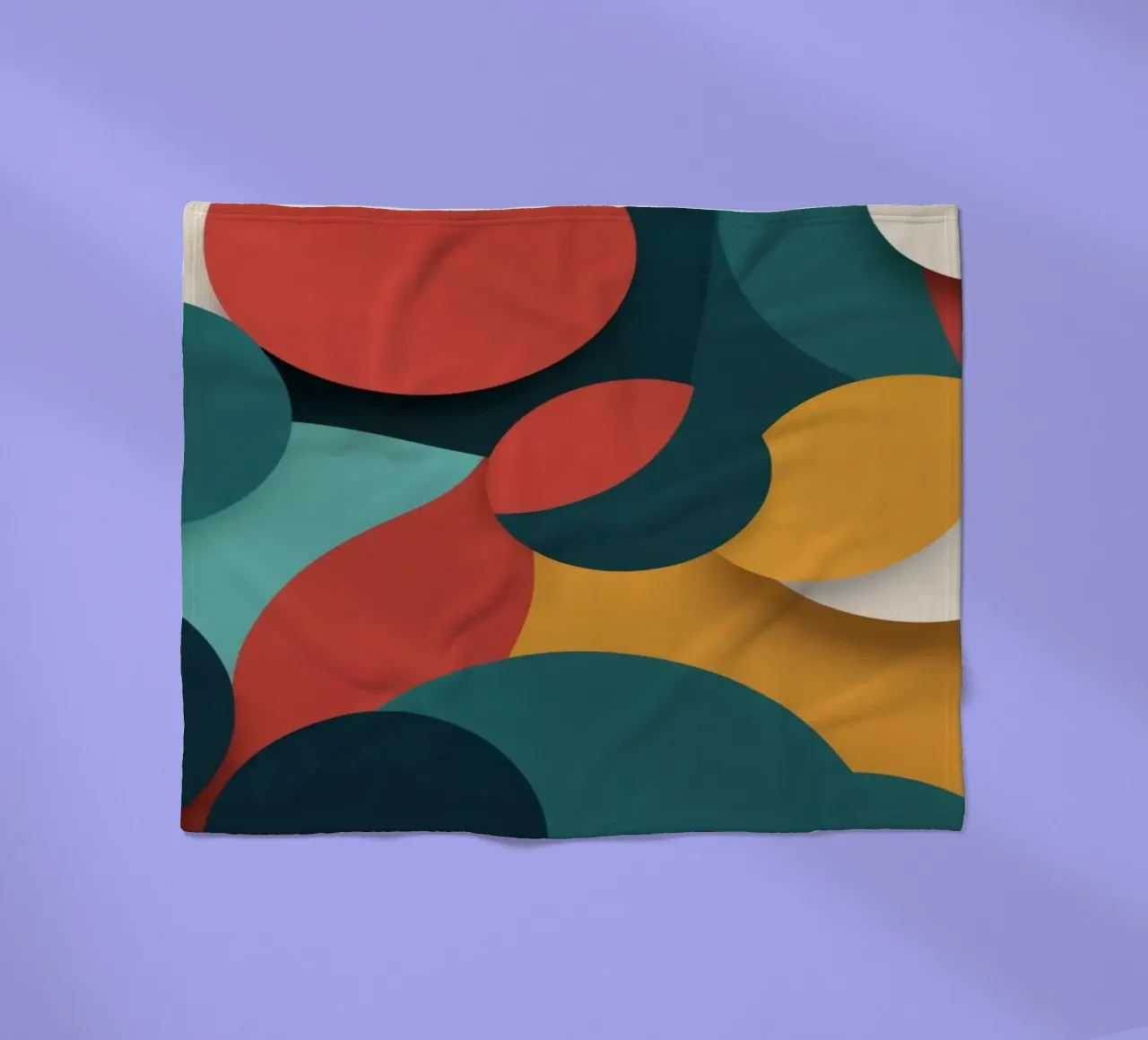 Dynamic abstract composition featuring colorful circles fleece blanket by DesignDoodle