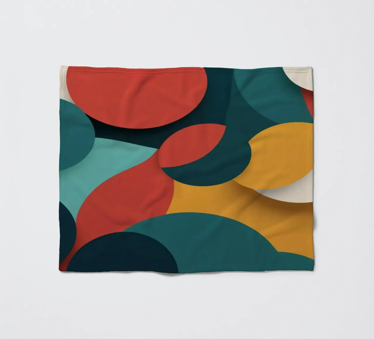 Dynamic abstract composition featuring colorful circles fleece blanket by DesignDoodle