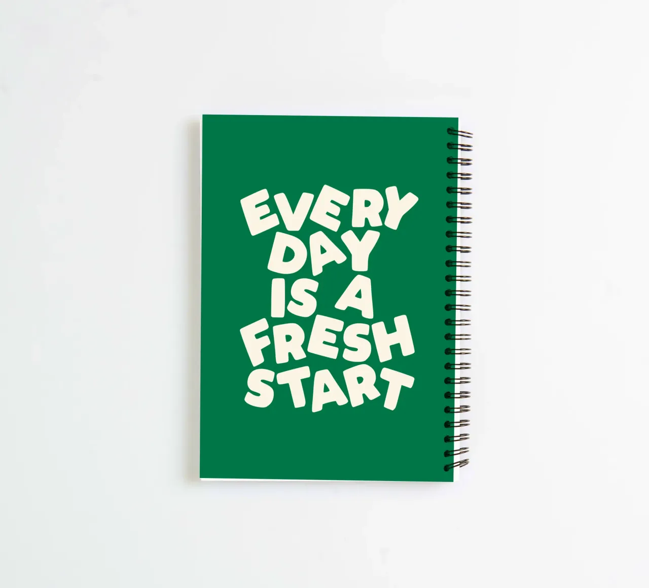 Every Day is a Fresh Start Typografie Druck Grün und Weiß Ringbuch von THE MOTIVATED TYPE