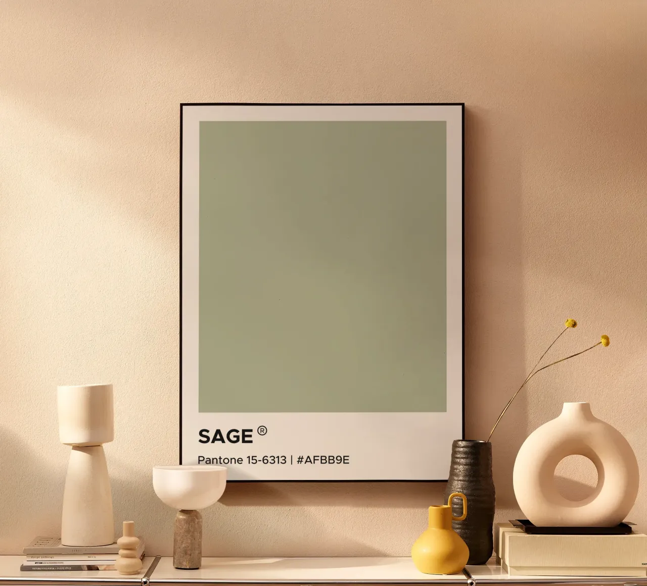 Sage Pantone acrylic glass by Paigaam Studio