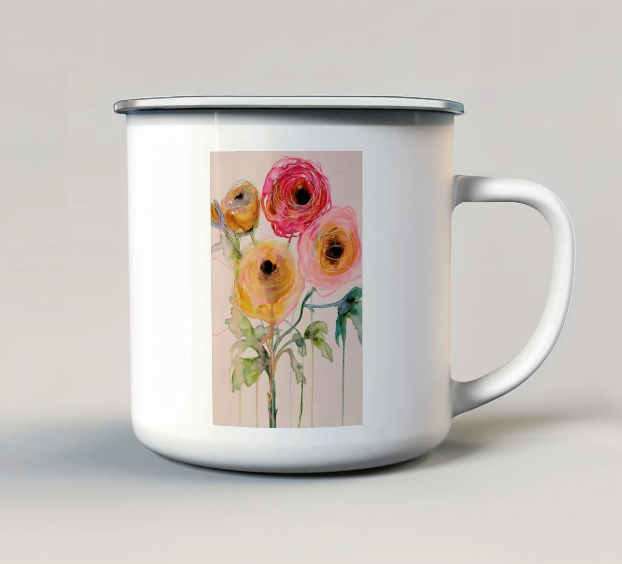 Ranunculus 06 tazza in smalto da Leigh Viner