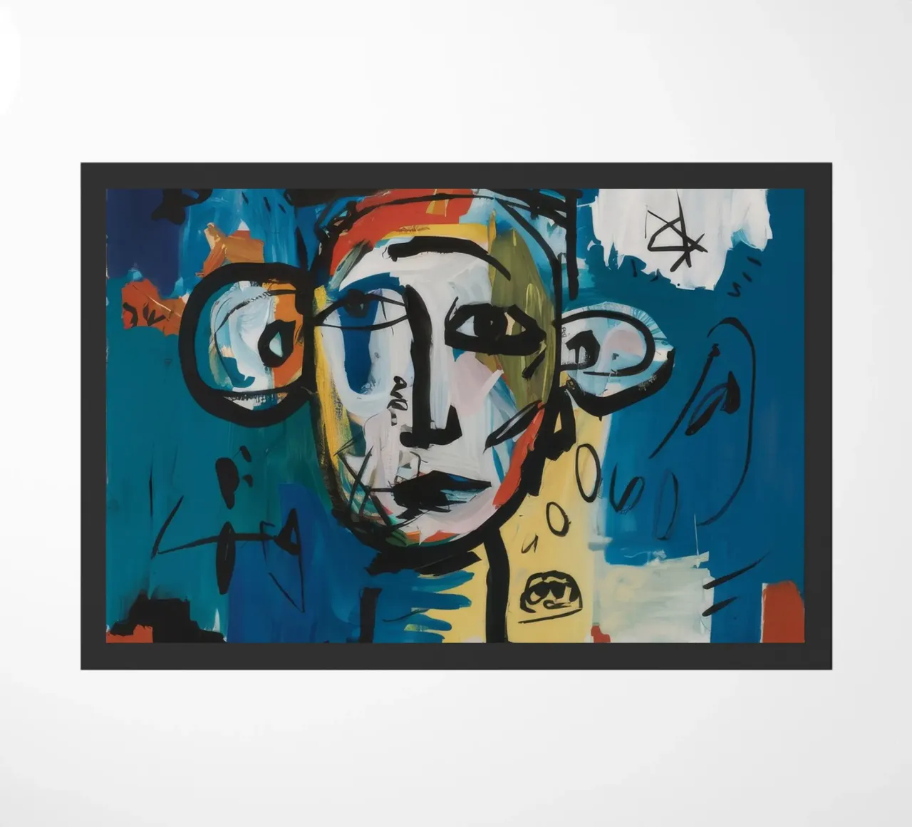 Crowned Abstract Portrait doormat by Muse Fragments