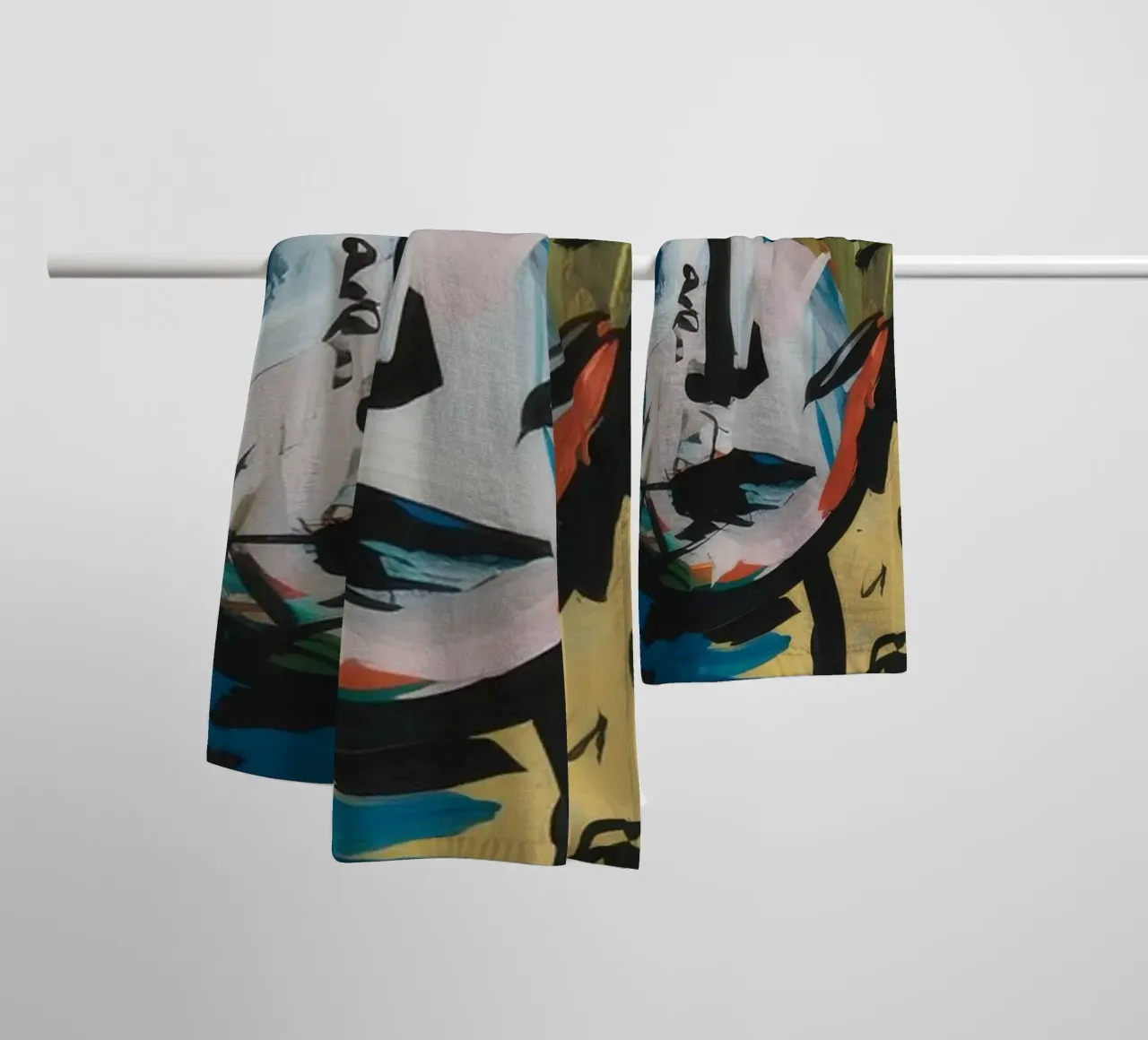 Crowned Abstract Portrait towel by Muse Fragments