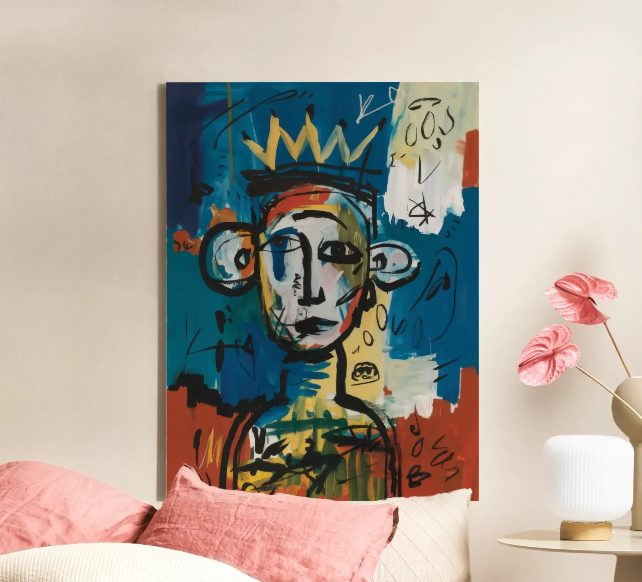 Gekroond abstract portret canvas met Baklijst van Muse Fragments