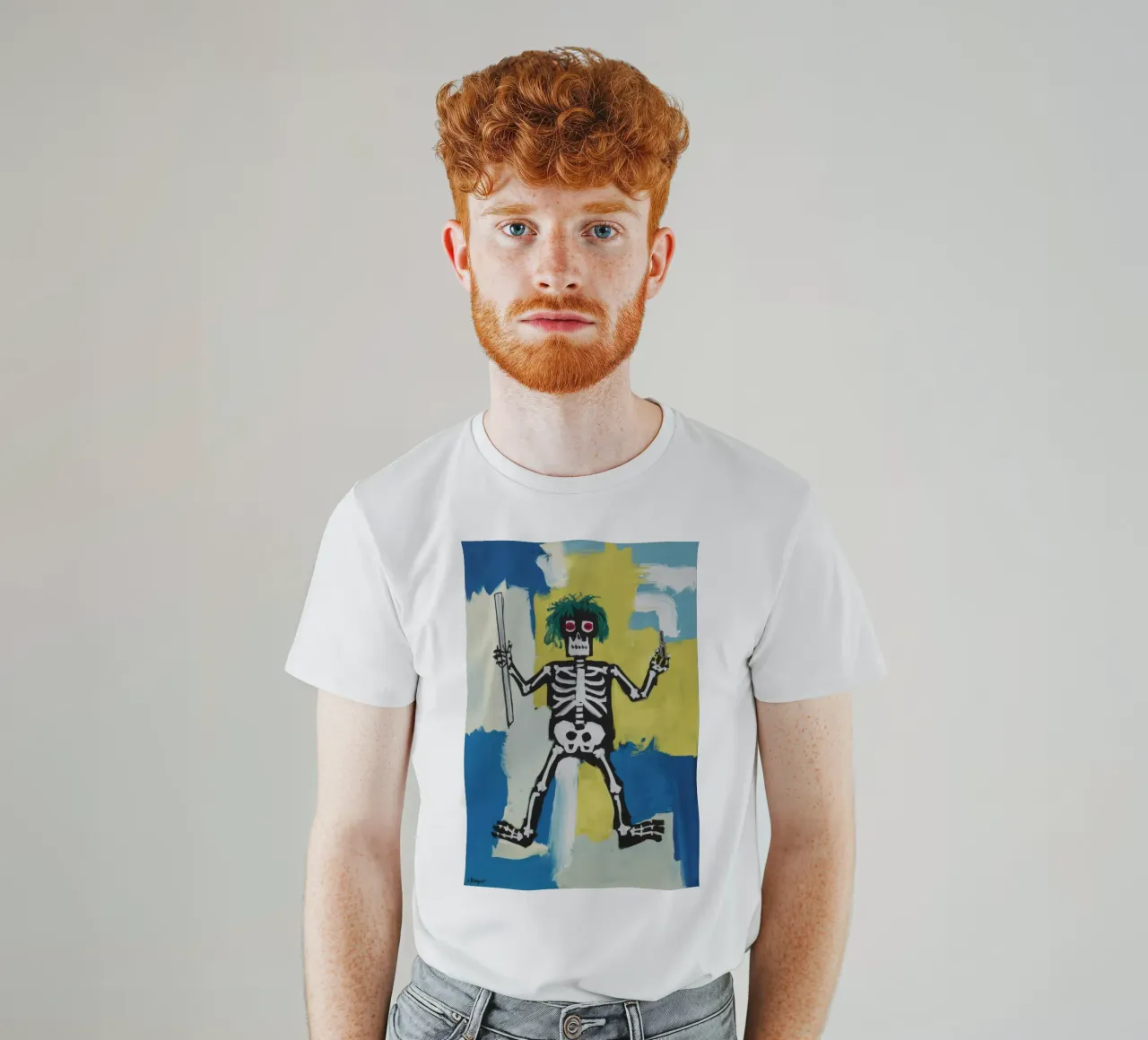 Skelett-Tanz-Raserei T-Shirt von Muse Fragments