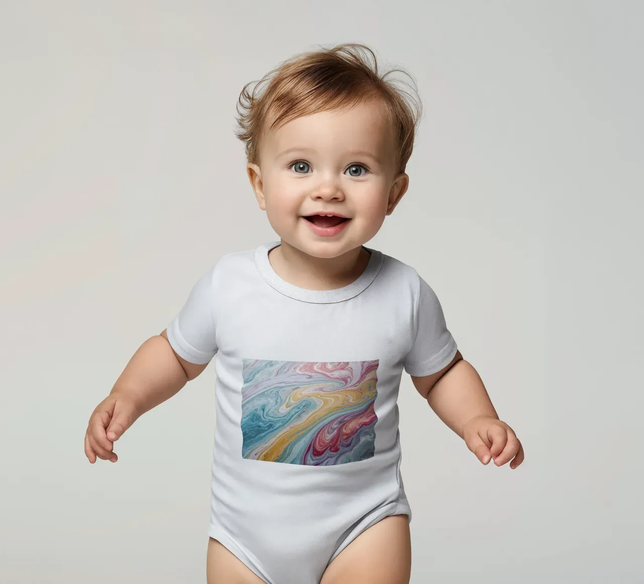 Fluidi II body neonato maniche corte da Point and Art