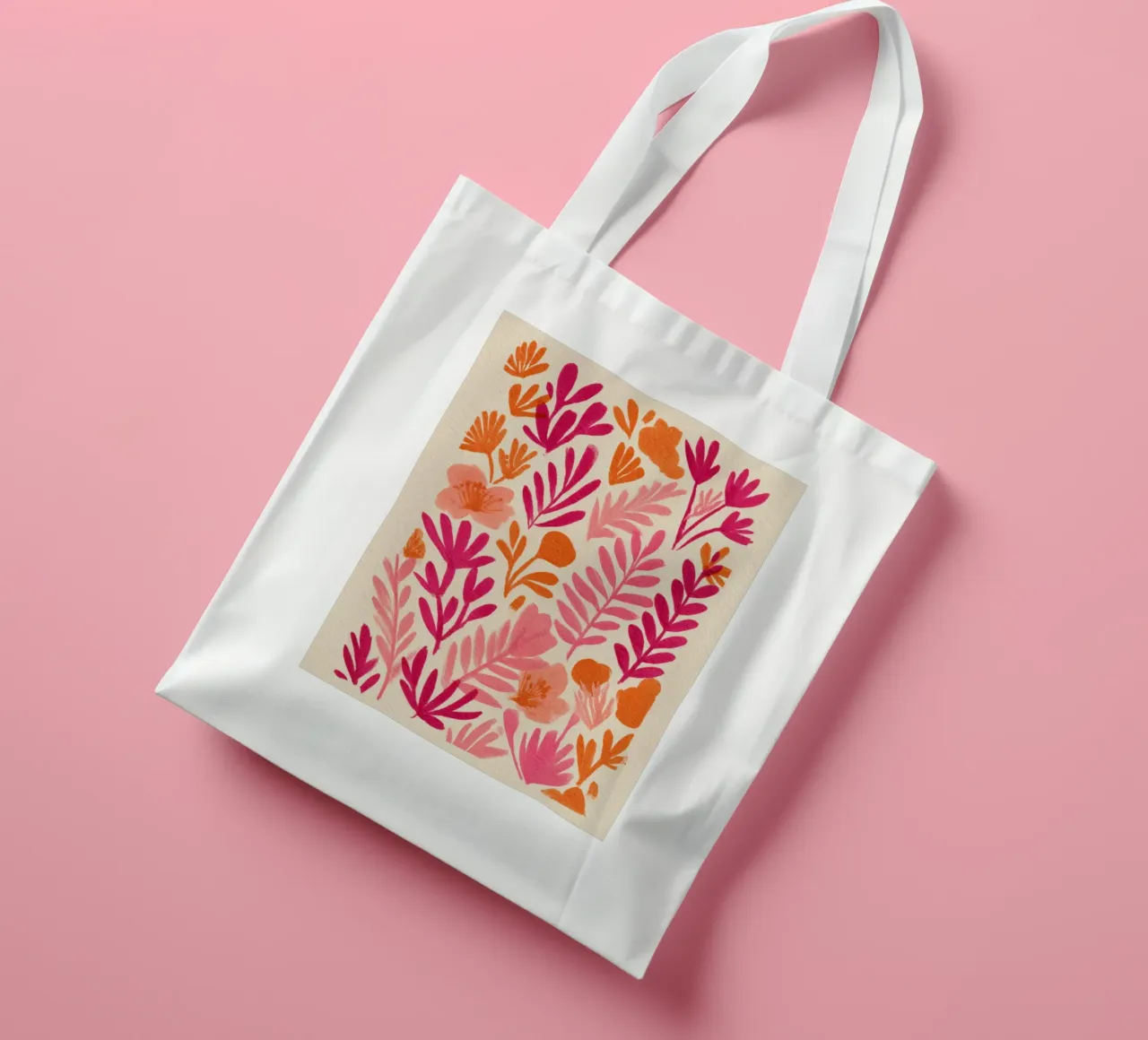 Botanical Abstract Pink and Orange tote bag de Gypsy Galleria