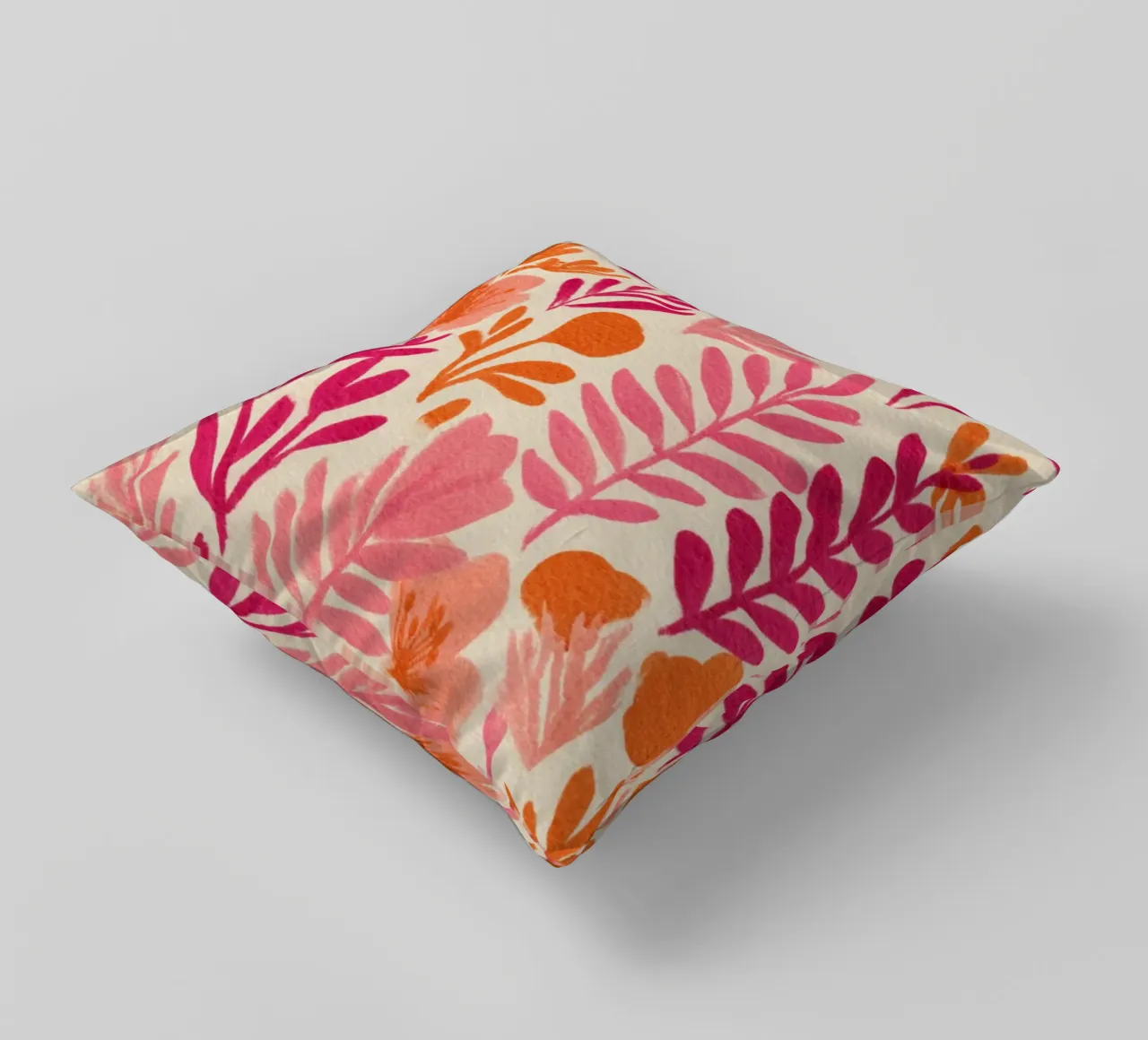 Botanical Abstract Pink and Orange cuscino da Gypsy Galleria