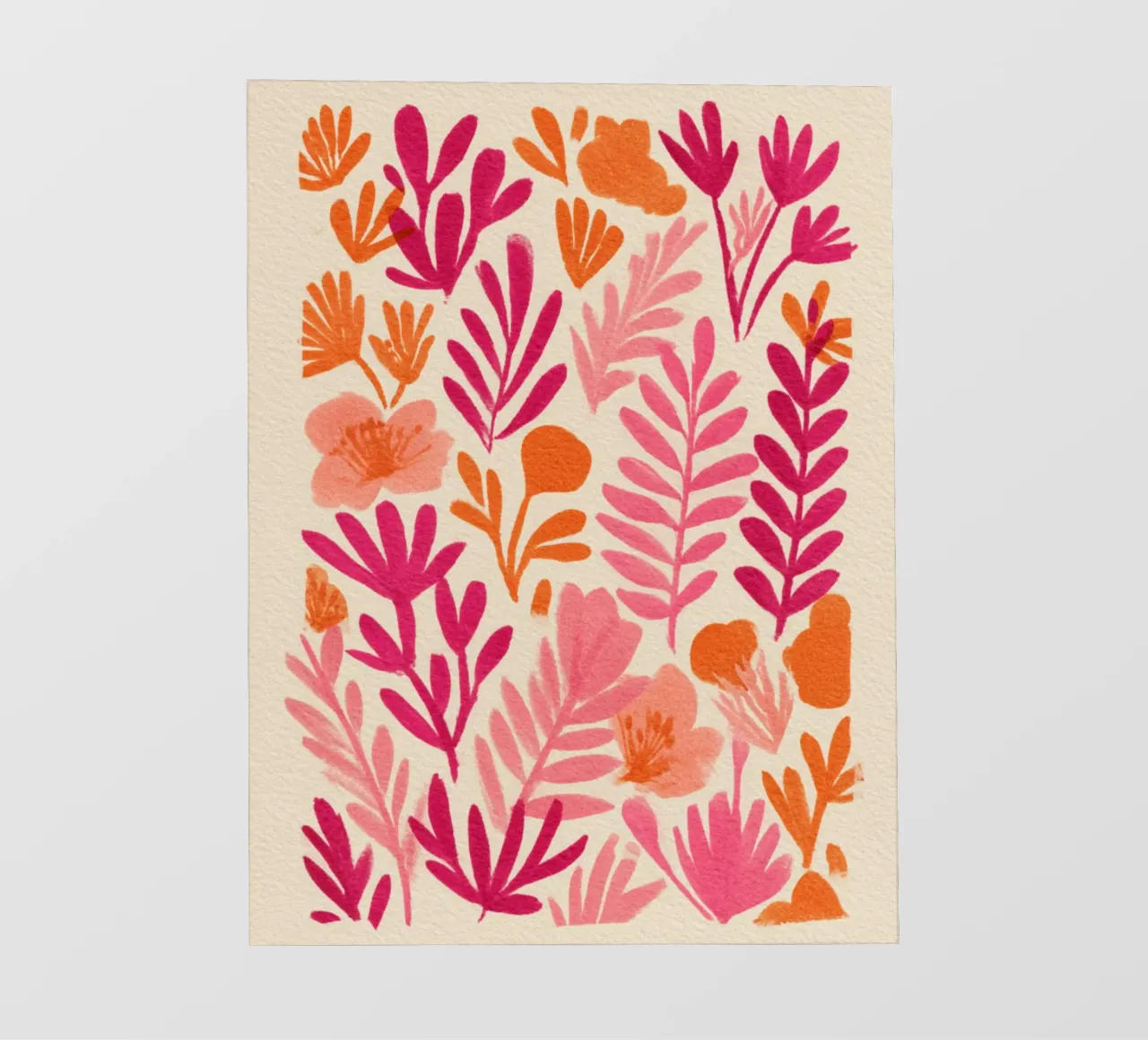 Botanical Abstract Pink and Orange Fototapete von Gypsy Galleria