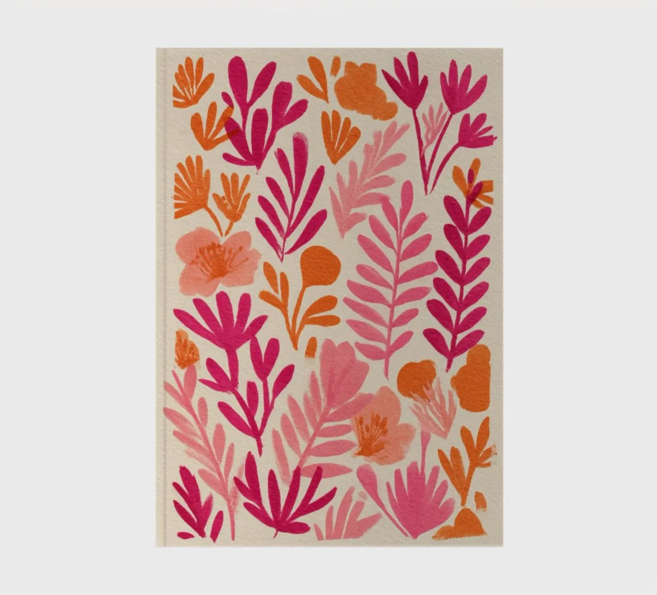 Botanical Abstract Pink and Orange notebook by Gypsy Galleria