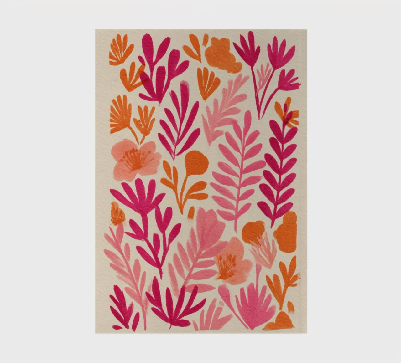 Botanical Abstract Pink and Orange notebook by Gypsy Galleria
