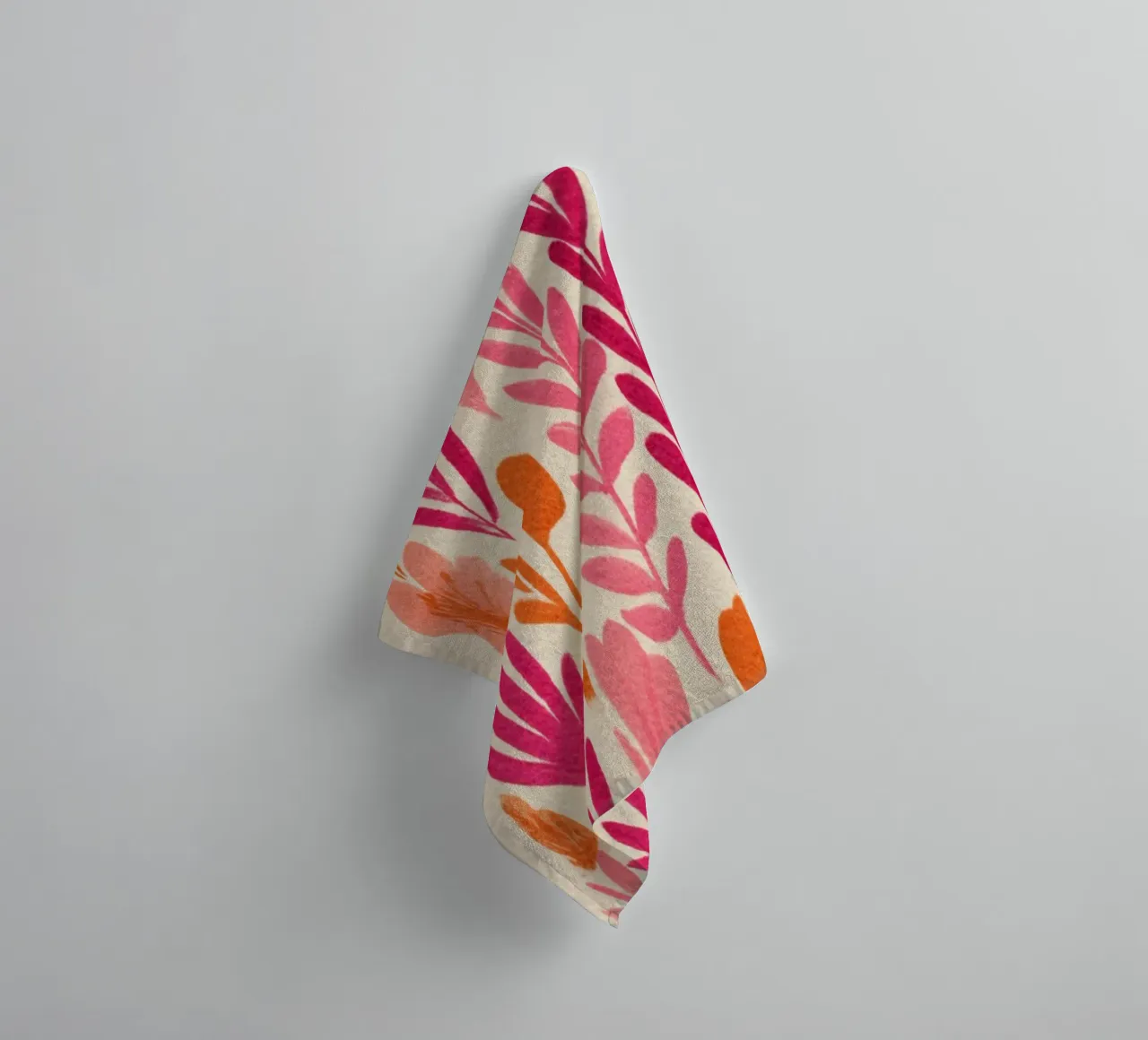 Botanical Abstract Pink and Orange asciugamano da bagno da Gypsy Galleria