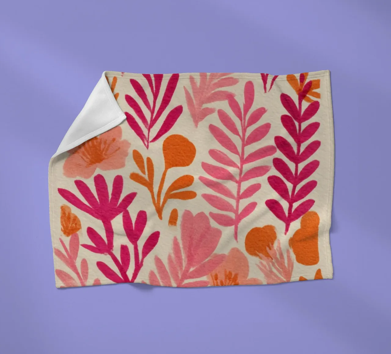 Botanical Abstract Pink and Orange coperta in pile da Gypsy Galleria