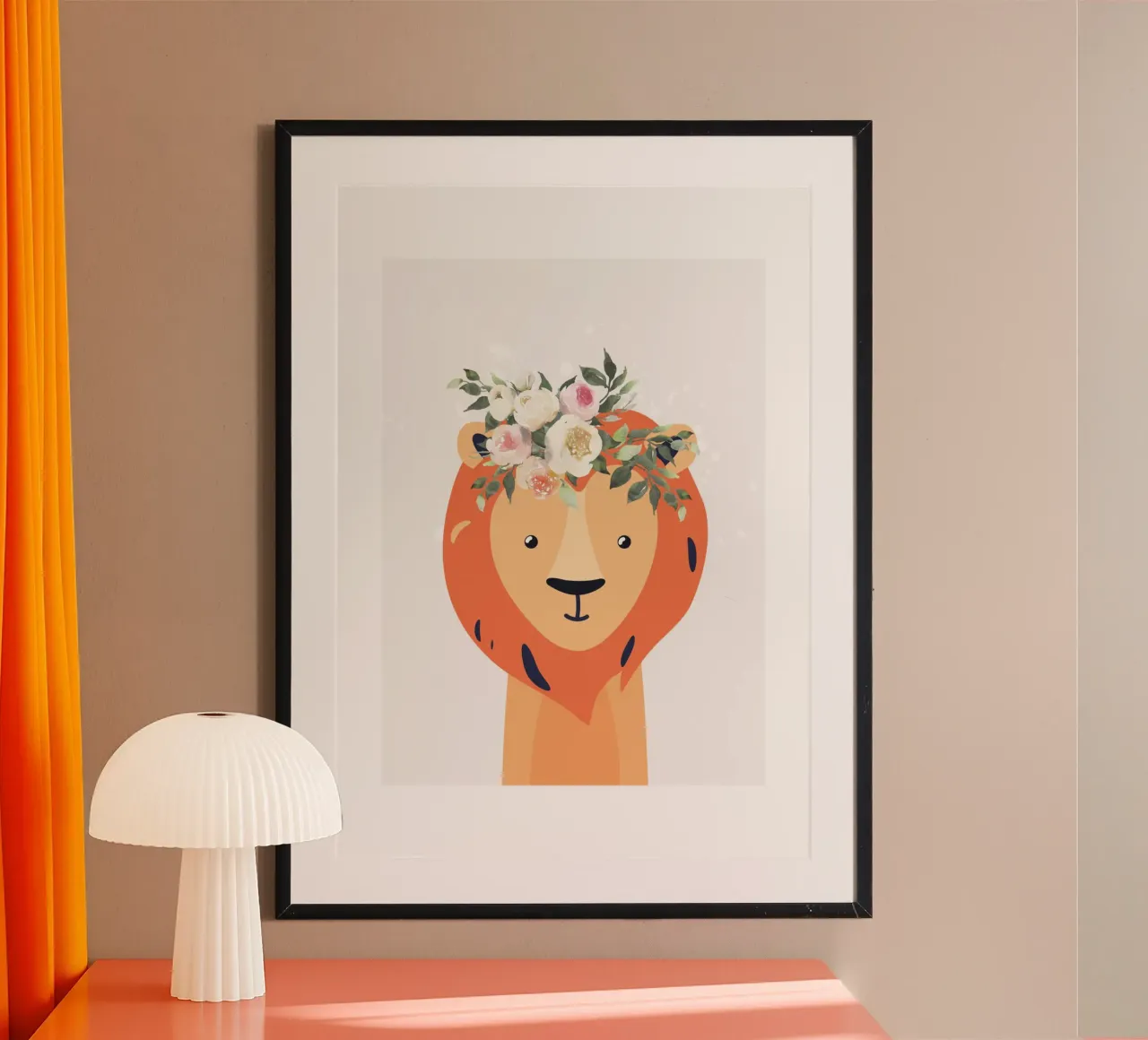 LITTLE LION poster con telaio in alluminio da Einfach Uebel