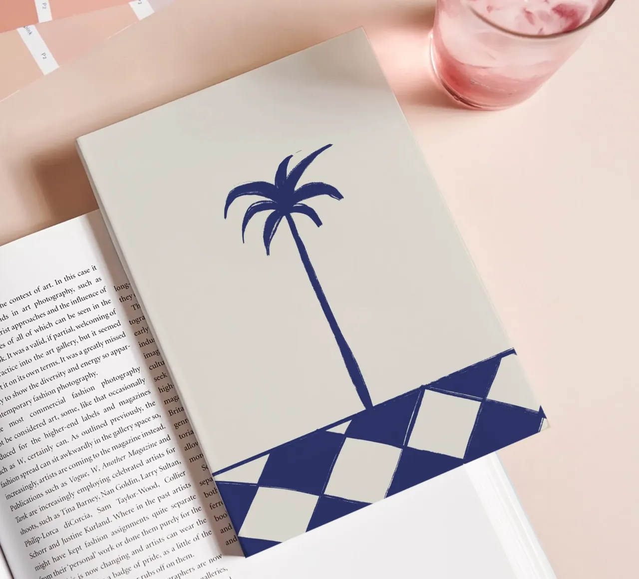 Palm tree and checkerboard notebook by Sixmai