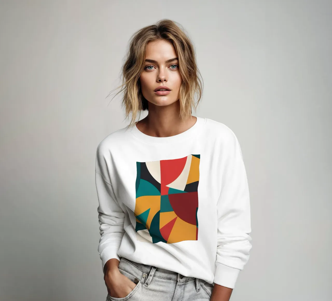 Arte geometrica astratta con colori e forme audaci felpa da DesignDoodle