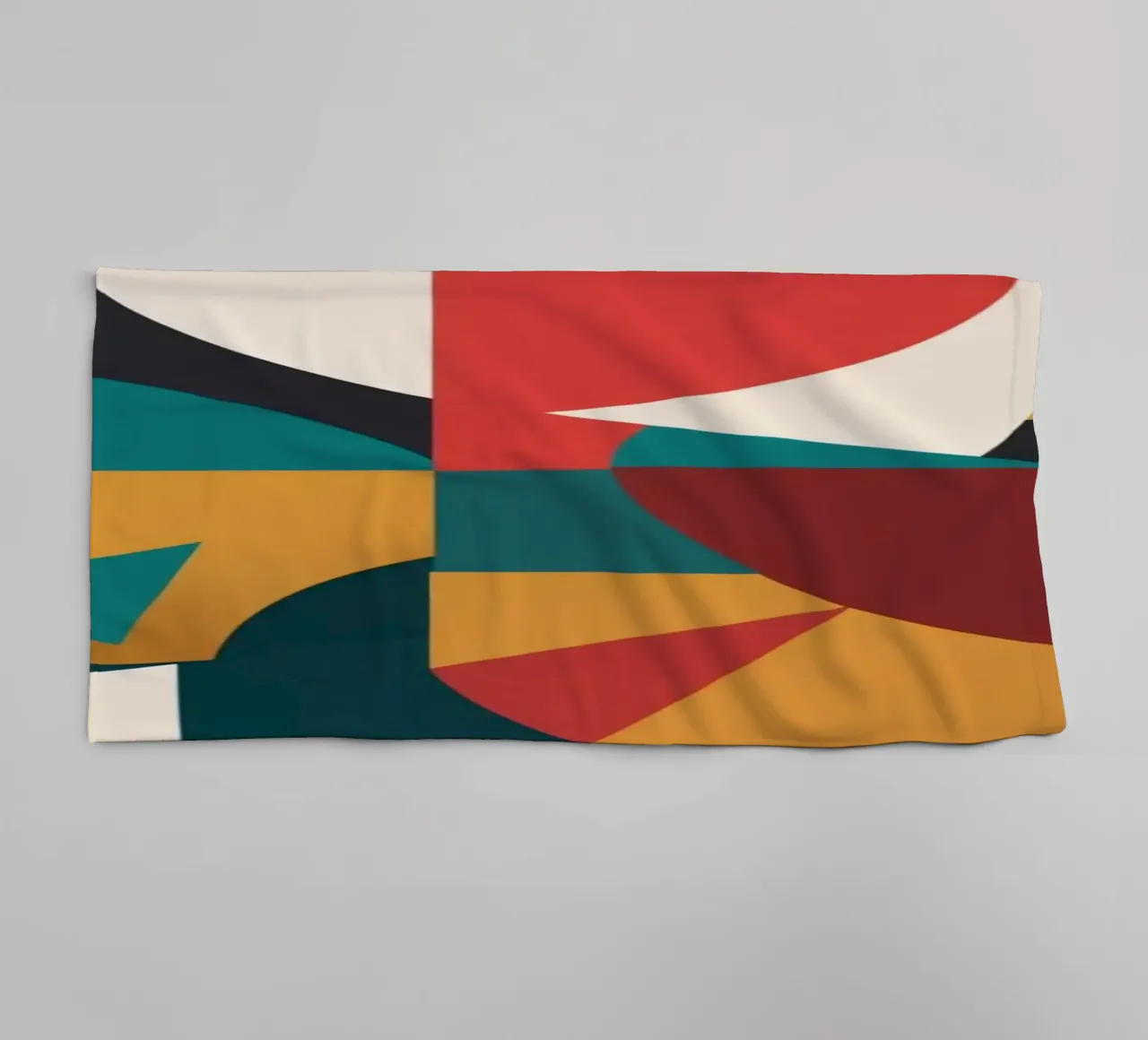Abstract geometric art featuring bold colors and shapes towel by DesignDoodle