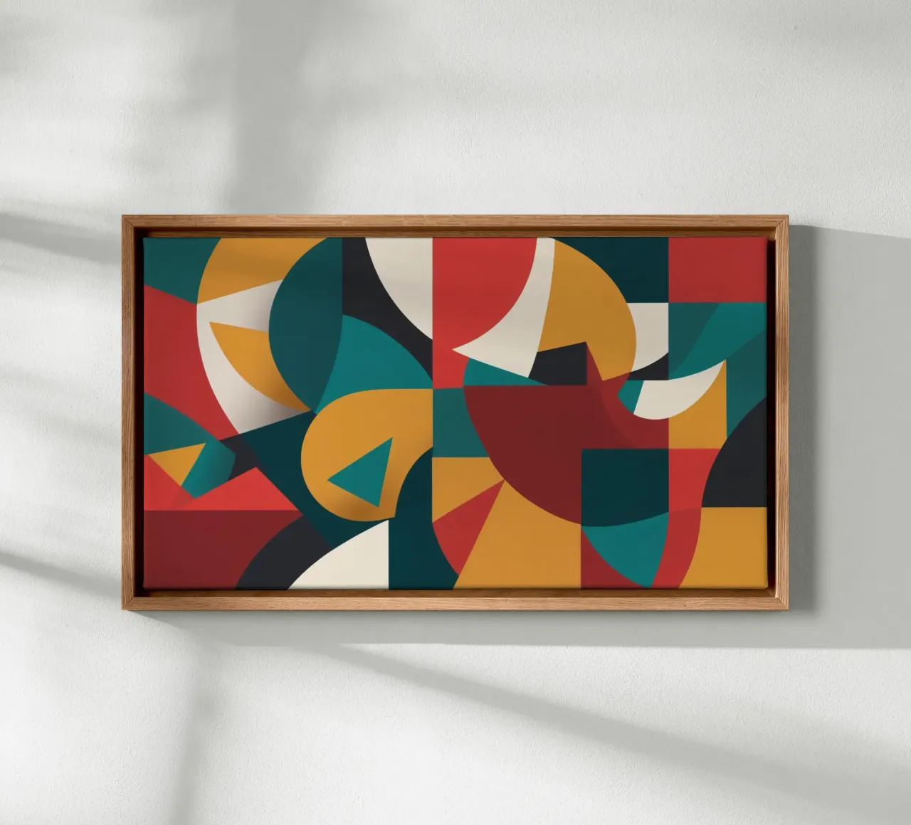 Arte geometrica astratta con colori e forme audaci tela con Cornice a cassetta da DesignDoodle