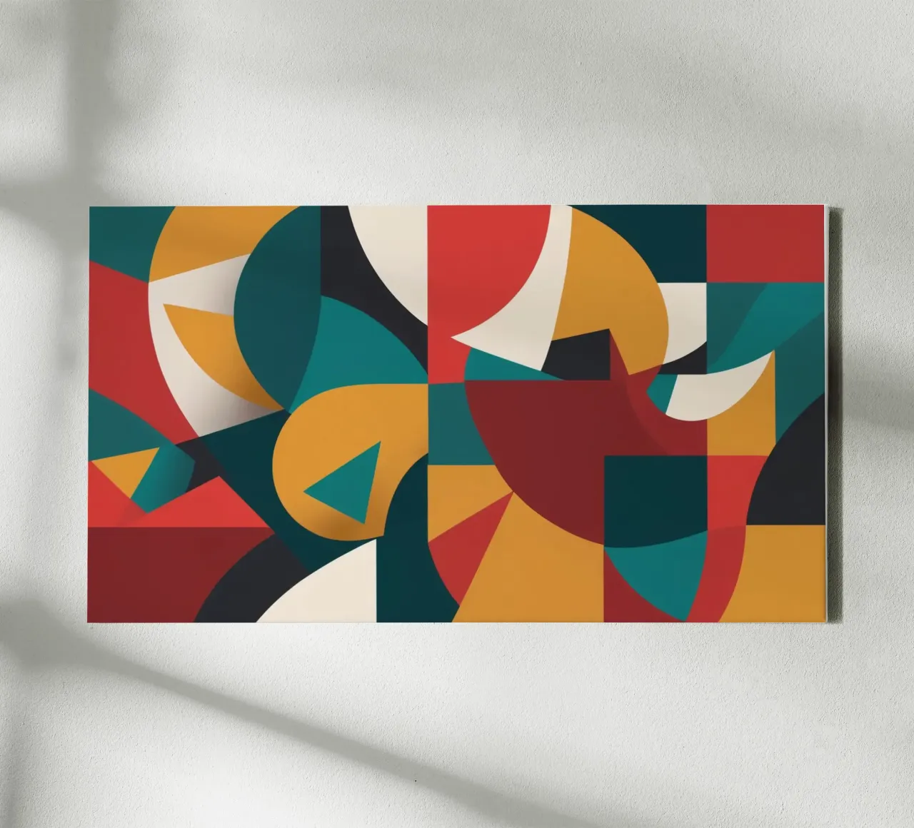 Abstract geometric art featuring bold colors and shapes canvas by DesignDoodle