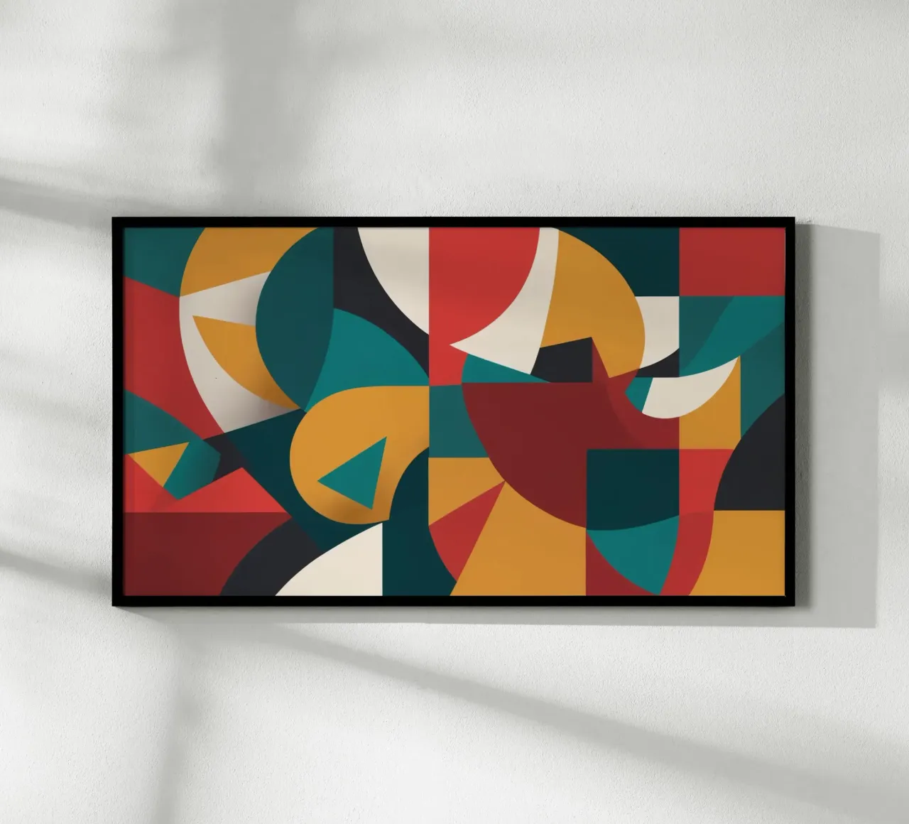 Abstract geometric art featuring bold colors and shapes hahnemühle by DesignDoodle