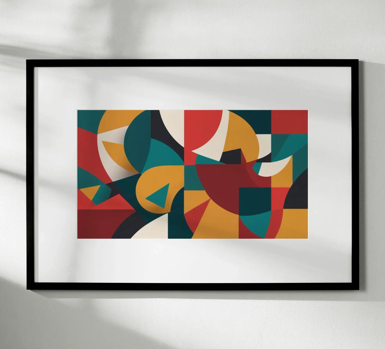 Art géométrique abstrait avec des couleurs et des formes audacieuses poster de DesignDoodle