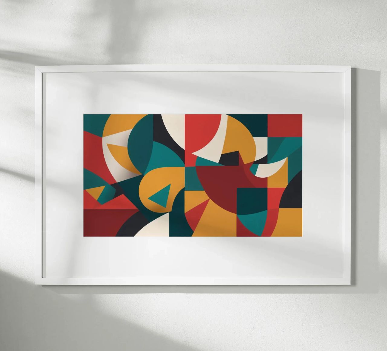 Art géométrique abstrait avec des couleurs et des formes audacieuses poster de DesignDoodle