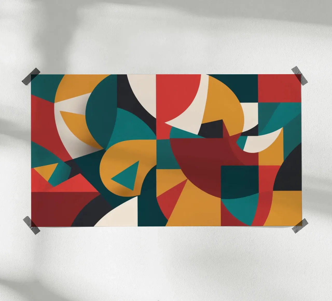 Abstract geometric art featuring bold colors and shapes hahnemühle by DesignDoodle