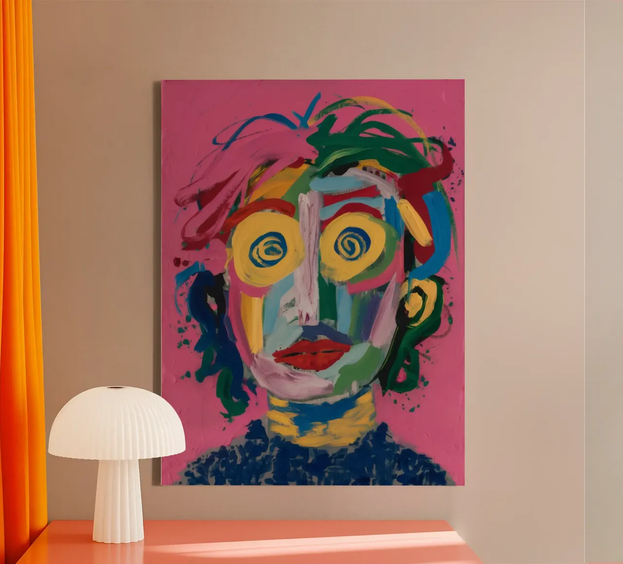 Vivace ritratto astratto tela con Cornice a cassetta da Muse Fragments