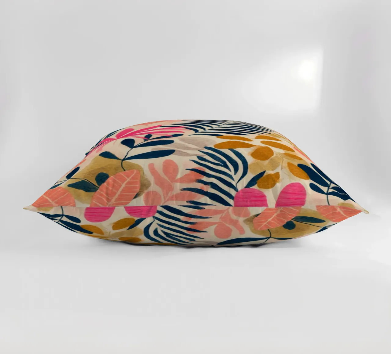 Botanical Abstract in Pink, Orange and Blue cuscino da Gypsy Galleria