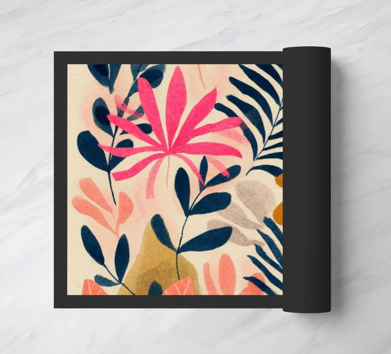 Botanical Abstract in Pink, Orange and Blue zerbino da Gypsy Galleria