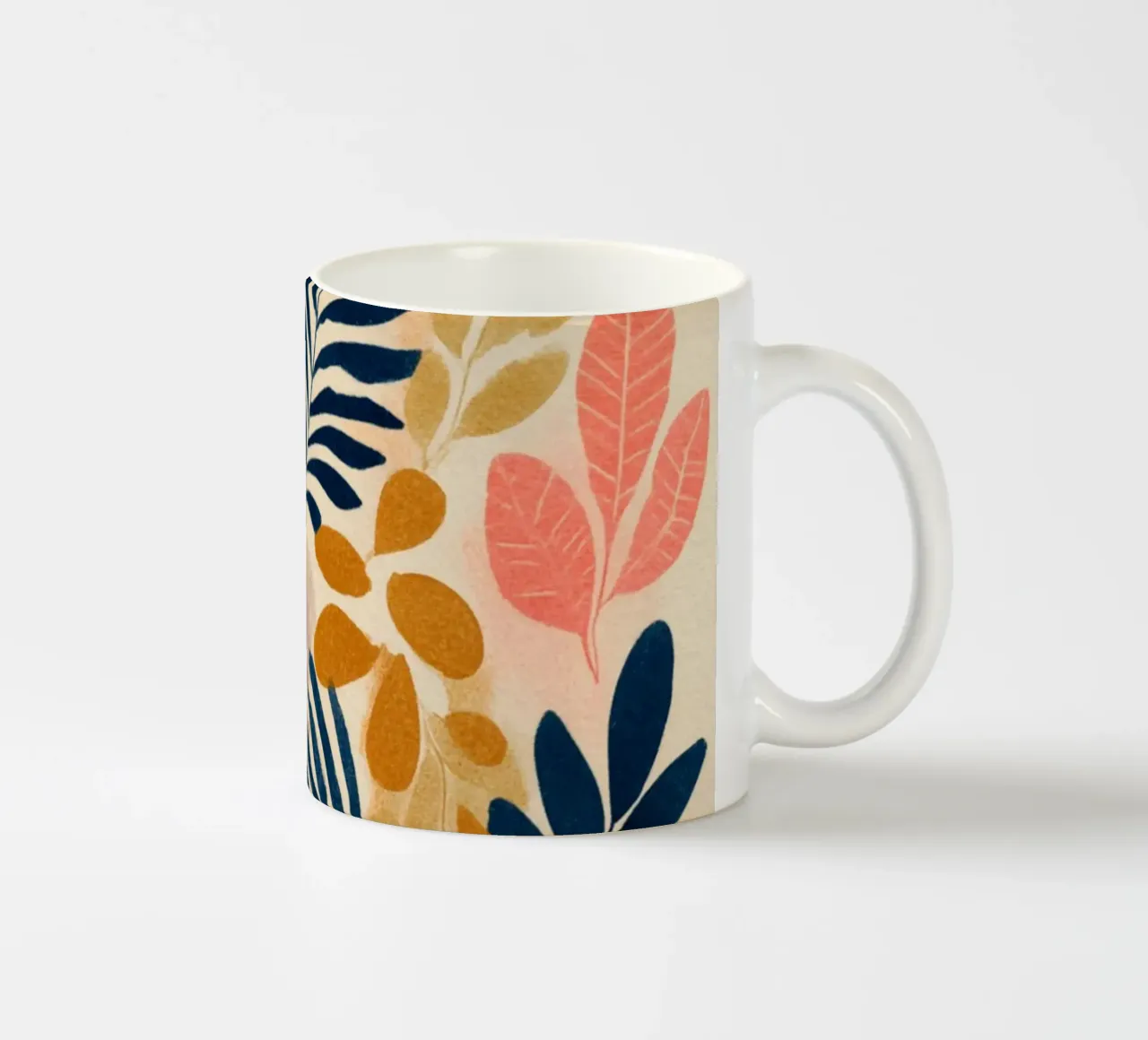 Botanical Abstract in Pink, Orange and Blue tazza in ceramica da Gypsy Galleria