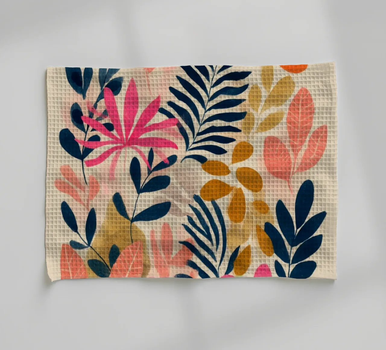 Botanical Abstract in Pink, Orange and Blue canovaccio da cucina da Gypsy Galleria