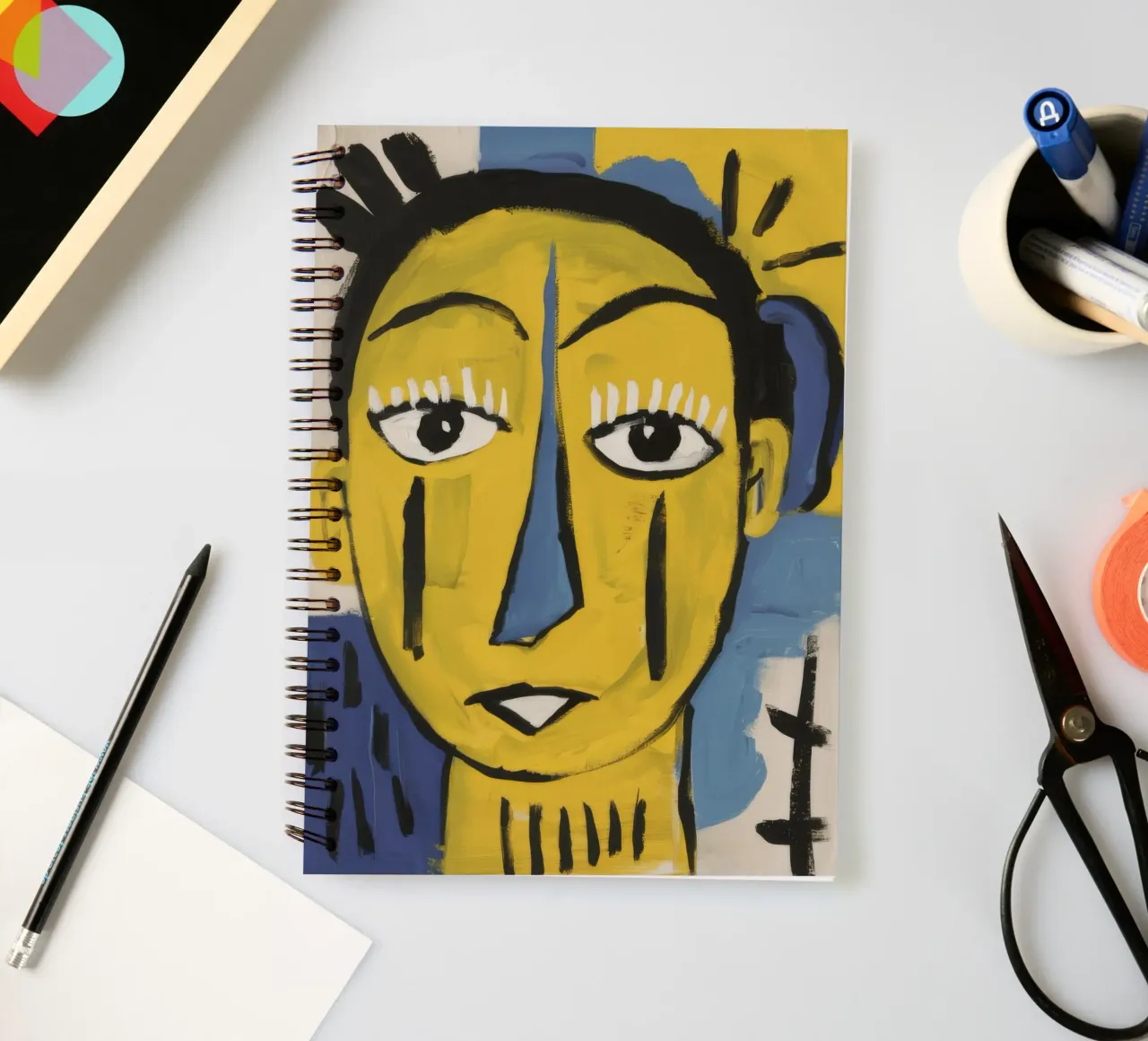 Abstract Crowned Head spiral notebook by Muse Fragments