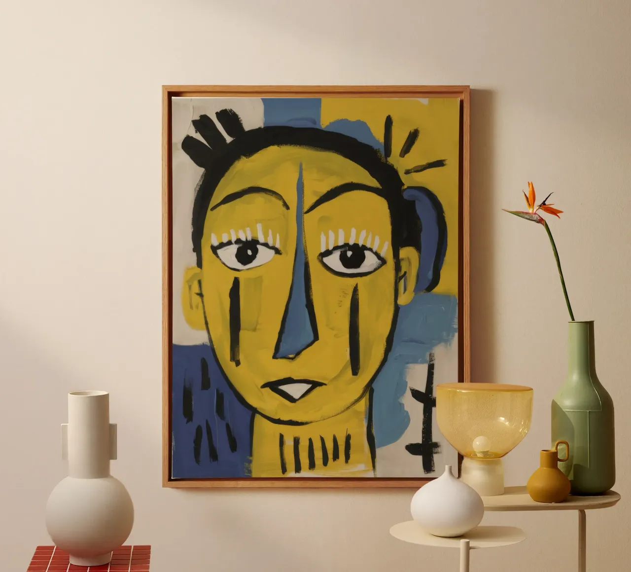 Abstract gekroond hoofd canvas met Baklijst van Muse Fragments