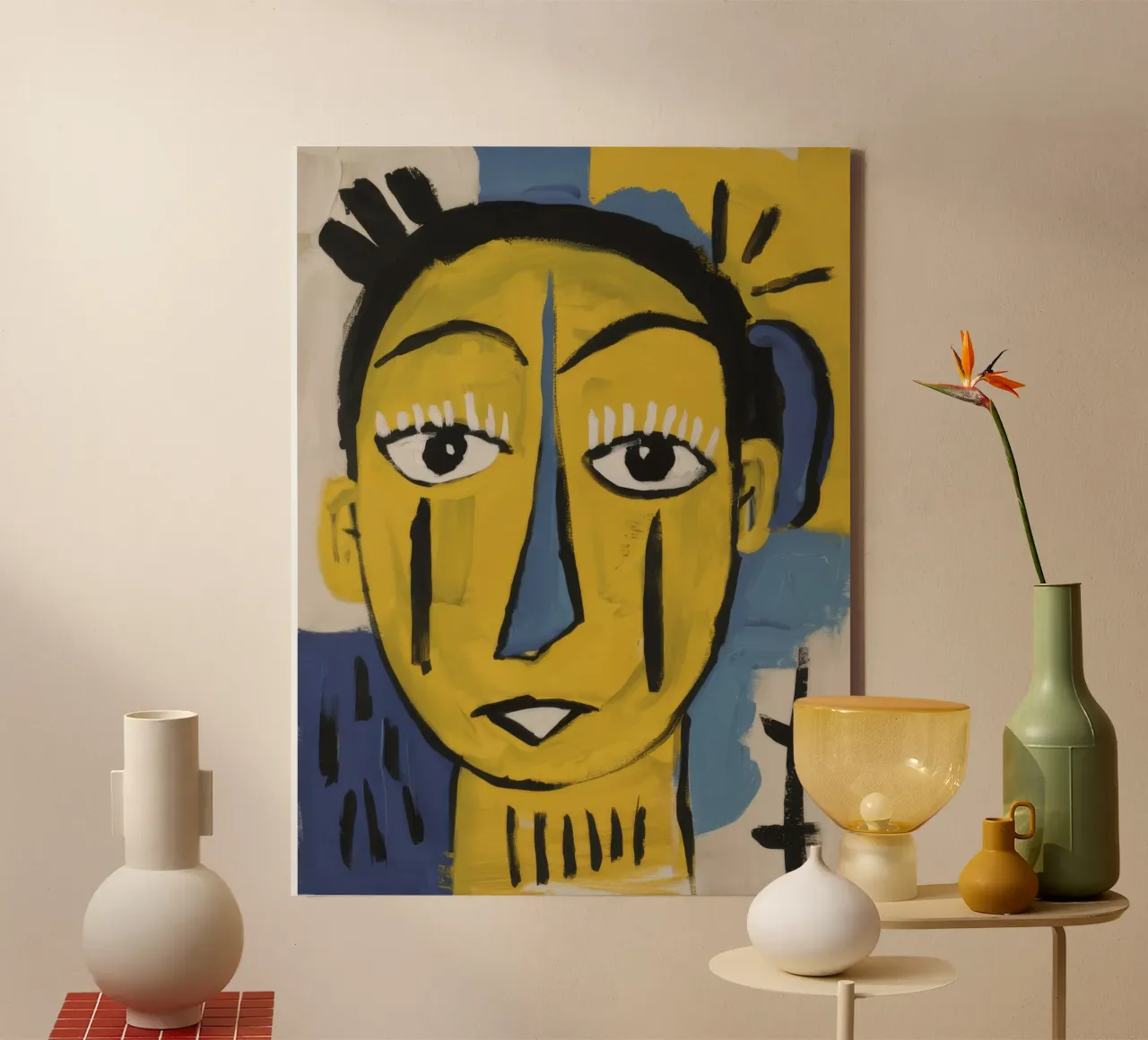 Abstract gekroond hoofd canvas met Baklijst van Muse Fragments
