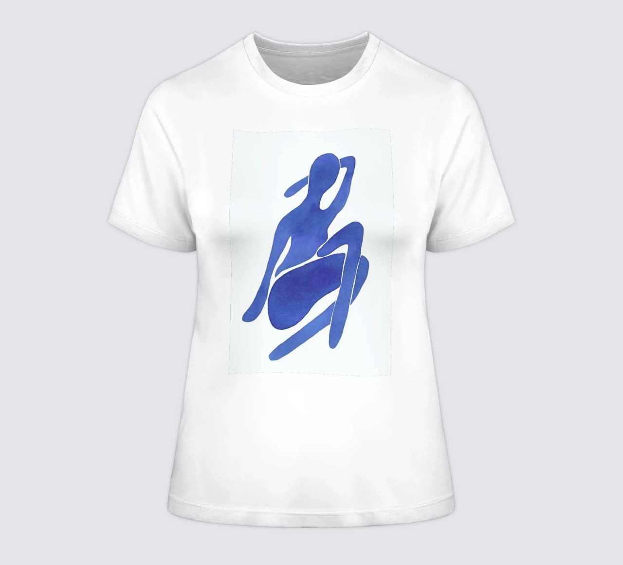 Woman in Blue II women's fitted t-shirt by Pure