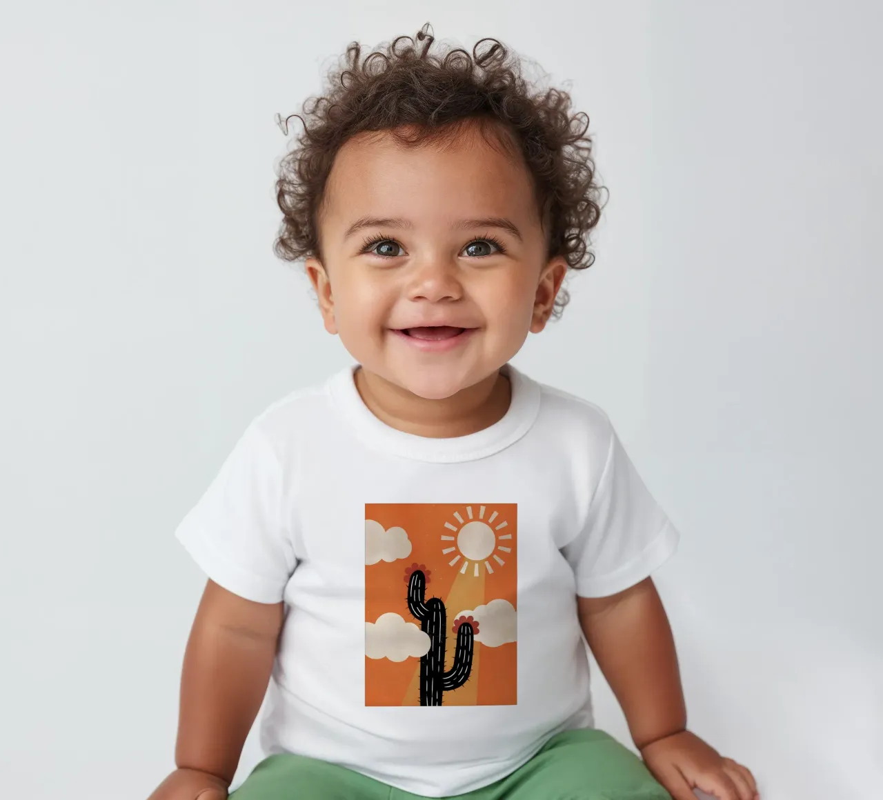 Cactus e sole Retro Pop maglietta neonato da THE LATEST SHOP