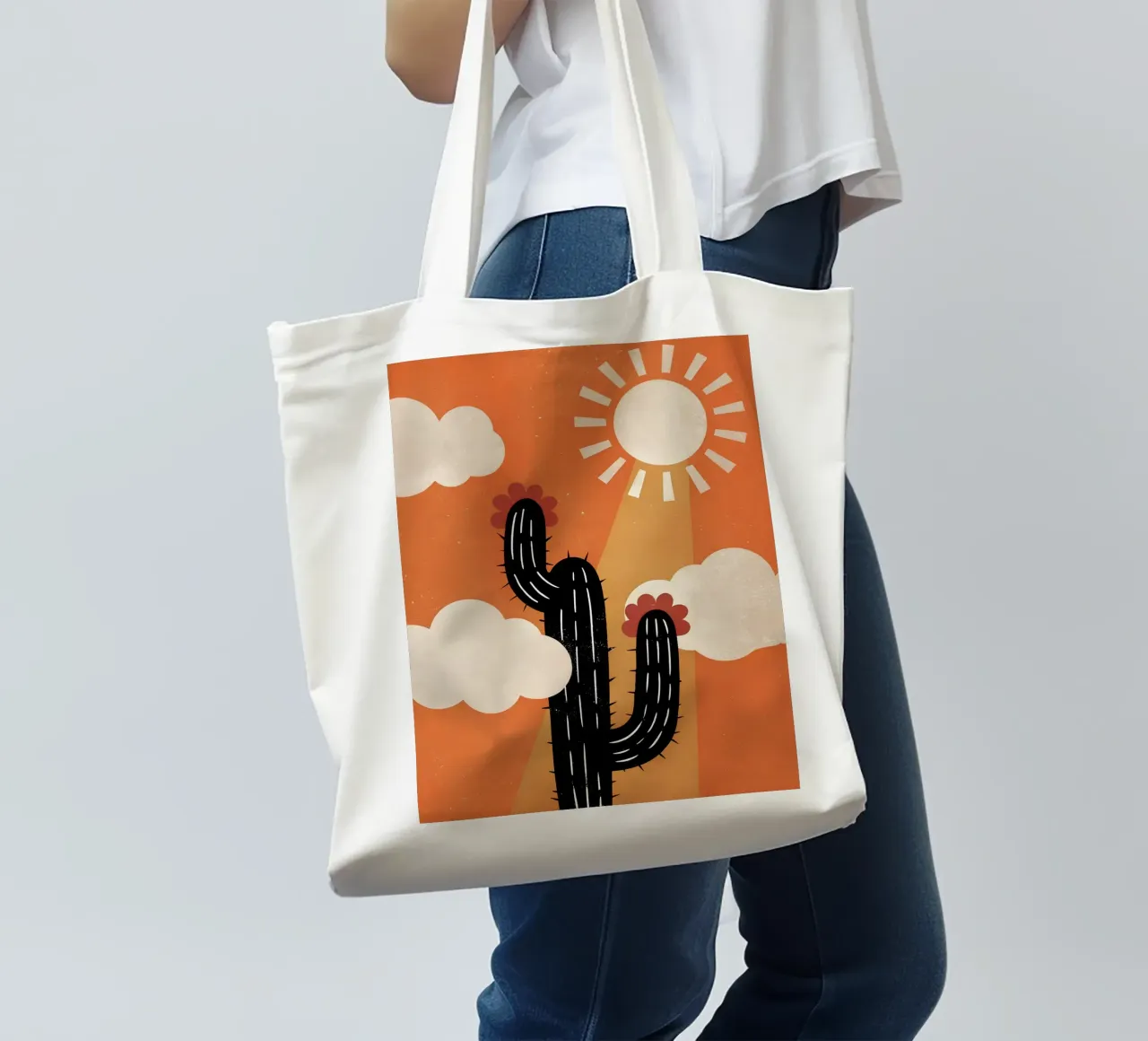 Cactus e sole Retro Pop borsa in juta da THE LATEST SHOP