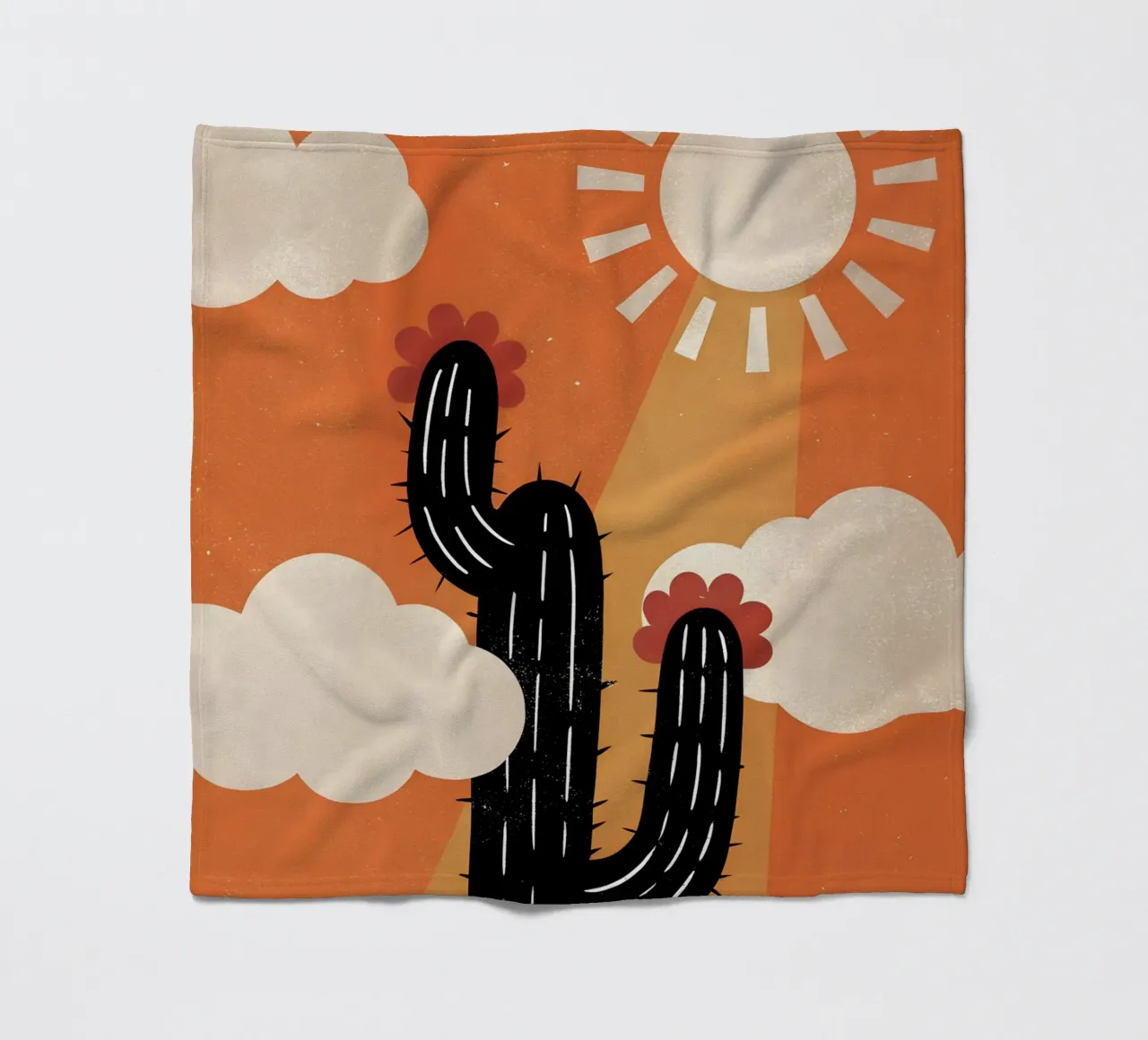 Cactus e sole Retro Pop coperta in pile da THE LATEST SHOP