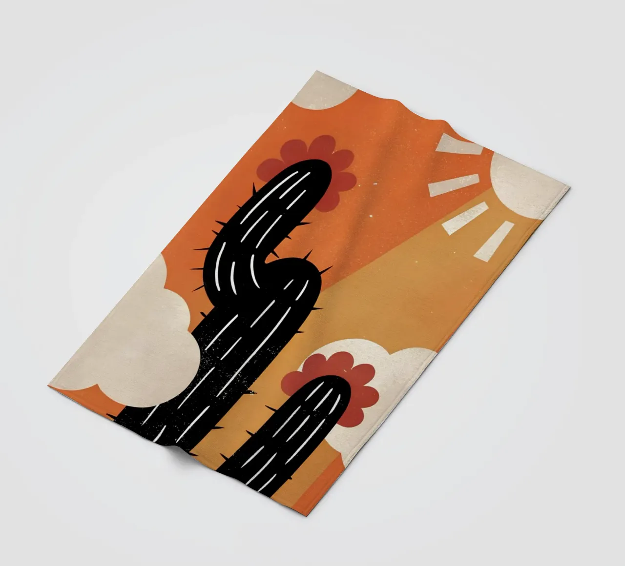 Cactus e sole Retro Pop coperta in pile da THE LATEST SHOP