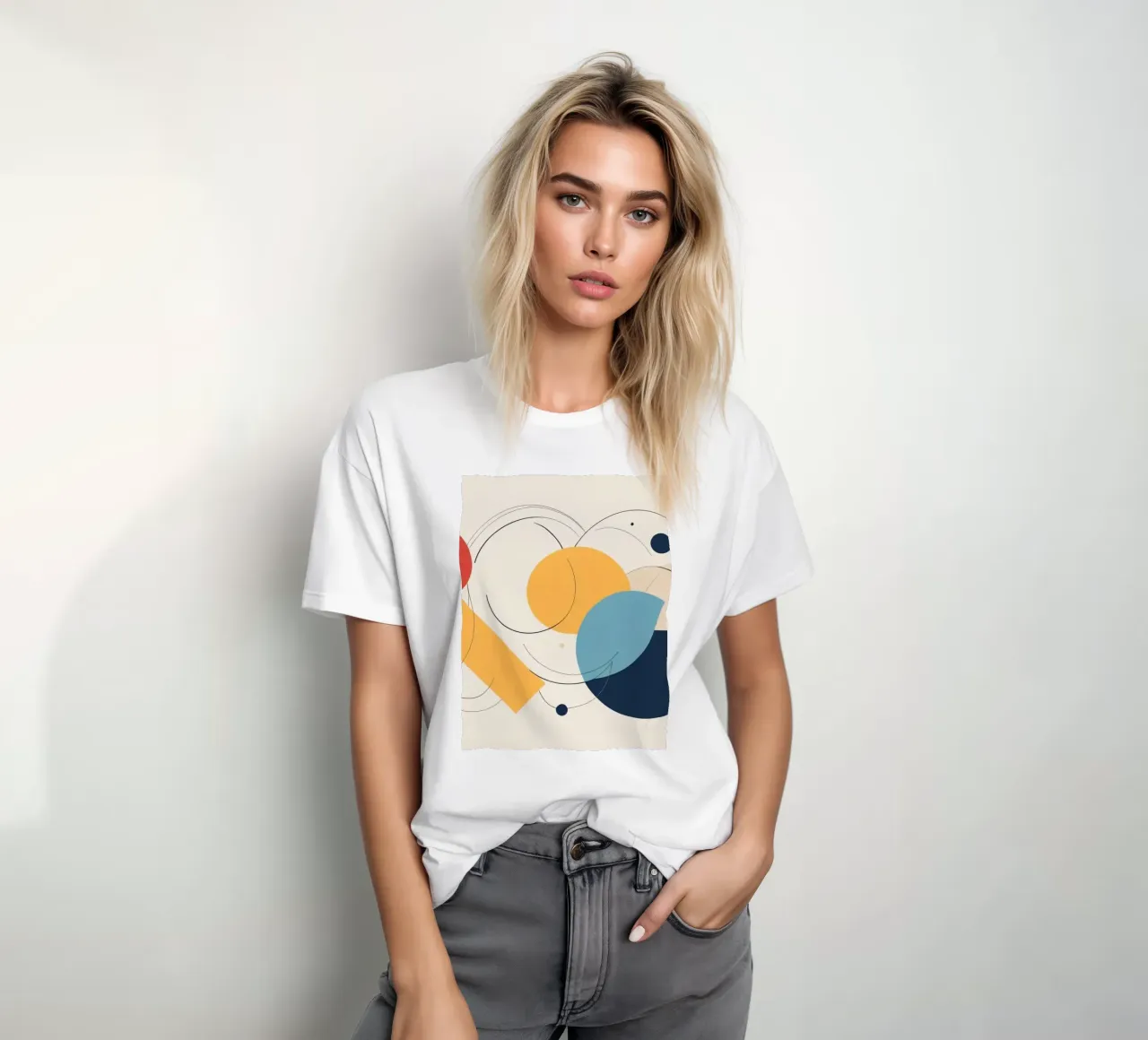 Forme geometriche astratte in colori caldi e freddi t-shirt da DesignDoodle